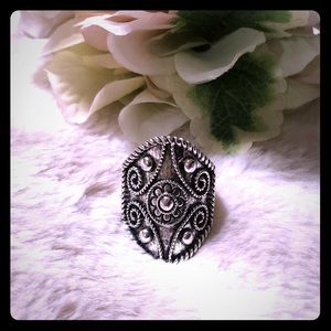 NWT Boho Embellished Silver Plated Ring